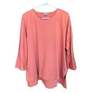 COS Women’s Sz M Rusty Brown Cotton Blouse Top Log Relaxed Fall Fit‎ Minimalist